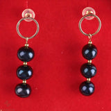 7-8MM Pearl Beads Earring 18k Drop Cultured Hook Jewelry