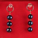 7-8MM Pearl Beads Earring 18k Drop Cultured Hook Jewelry