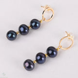 7-8MM Pearl Beads Earring 18k Drop Cultured Hook Jewelry