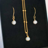 7-8MM Baroque Pearl Pendant Earring Set Gift for Women