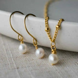 7-8MM Baroque Pearl Pendant Earring Set Gift for Women