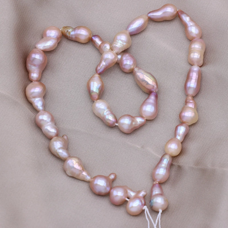 Natural Purple Baroque Water Drop Freshwater Pearl Beads DIY Necklace Earrings