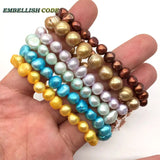 Baroque Pearl Bracelet 7-8mm Sky Yellow Brown L