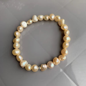 Baroque Pearl Bracelet 925 Sterling Silver Charm Bracelet