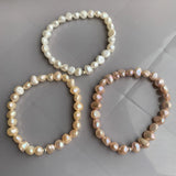 Baroque Pearl Bracelet 925 Sterling Silver Charm Bracelet