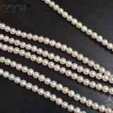 7-8mm Round Freshwater Pearl Beads Natural For DIY Or Jewelry 15.75 Inch Strand