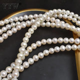 7-8mm Round Freshwater Pearl Beads Natural For DIY Or Jewelry 15.75 Inch Strand