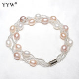 Freshwater Pearl Bracelet With Glass Seed Beads, Natural Pearl Jewelry for Women