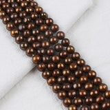 7-8mm Potato Pearl Beads Near Round Chocolate Loose Beads