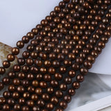 7-8mm Potato Pearl Beads Near Round Chocolate Loose Beads