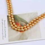 7-8mm Golden Pearl Rice Shape Strand For DIY Jewelry Making