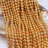 7-8mm Golden Pearl Rice Shape Strand For DIY Jewelry Making