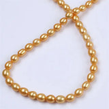 7-8mm Golden Pearl Rice Shape Strand For DIY Jewelry Making