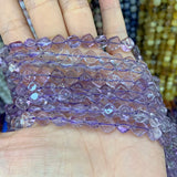 7-8mm Natural Amethyst Citrine Quartz Beads 15'' Faceted Cube DIY Loose Beads