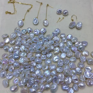 7-8mm Baroque Pearl Earring 18k Dangle Hook Party Women Wedding Jewelry
