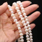 7-8mm Orange Freshwater Pearl Beads Round Loose Spacer Beads for Jewelry Making