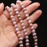 7-8mm Orange Freshwater Pearl Beads Round Loose Spacer Beads for Jewelry Making