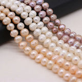 7-8mm Orange Freshwater Pearl Beads Round Loose Spacer Beads for Jewelry Making