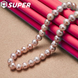 Freshwater Pearl Chain Necklace 925 Silver Lobster Clasp Wedding Jewelry