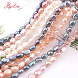 7-8mm Freshwater Pearl Loose Stone Beads 15 Inch Strand DIY Jewelry Making