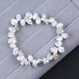 Natural Keshi Freshwater Pearl Chain Bracelet For Women