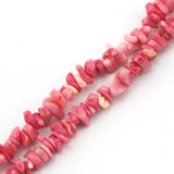 7-8mm Red Pink Coral Chips Natural Stone Beads 34 inch Strand