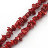 7-8mm Red Pink Coral Chips Natural Stone Beads 34 inch Strand