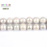 7-8mm Grey Round Freshwater Pearl Beads for Jewelry Making Diy Necklace 15''