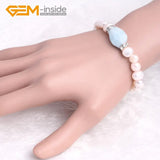 Pink Pearl Aquamarines Bracelet Jewelry for Women