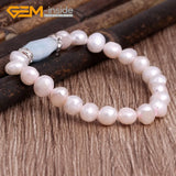 Pink Pearl Aquamarines Bracelet Jewelry for Women