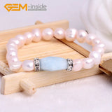 Pink Pearl Aquamarines Bracelet Jewelry for Women