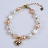 Baroque Freshwater Pearl Heart Shaped Bracelet