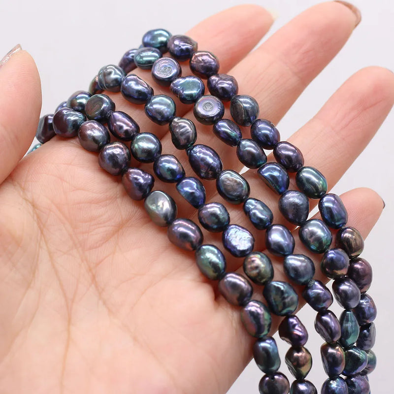 7-8mm Natural Freshwater Pearls Round Beads 15"