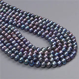 7-8mm Silver Freshwater Pearl Beads DIY Jewelry Making 14''