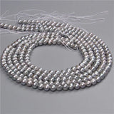 7-8mm Silver Freshwater Pearl Beads DIY Jewelry Making 14''