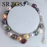 7-8mm Multicolor Pearl Bangle Adjustable Bracelet