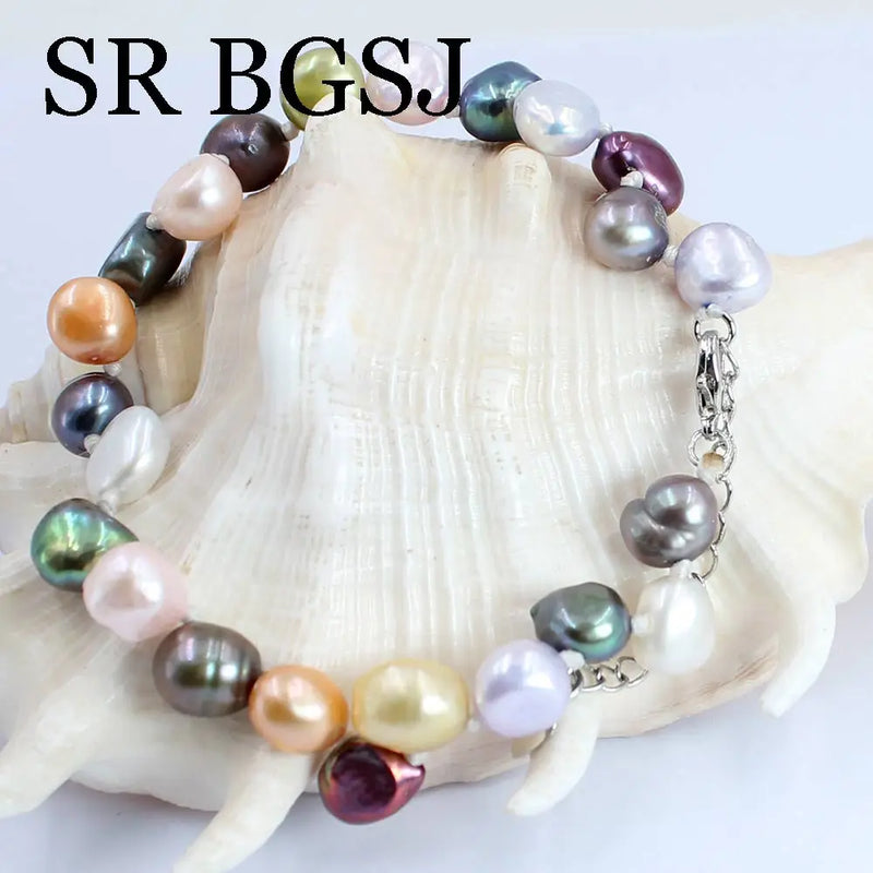 7-8mm Multicolor Pearl Bangle Adjustable Bracelet