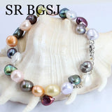 7-8mm Multicolor Pearl Bangle Adjustable Bracelet