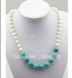Freshwater Pearl Turquoise Pendant Necklace
