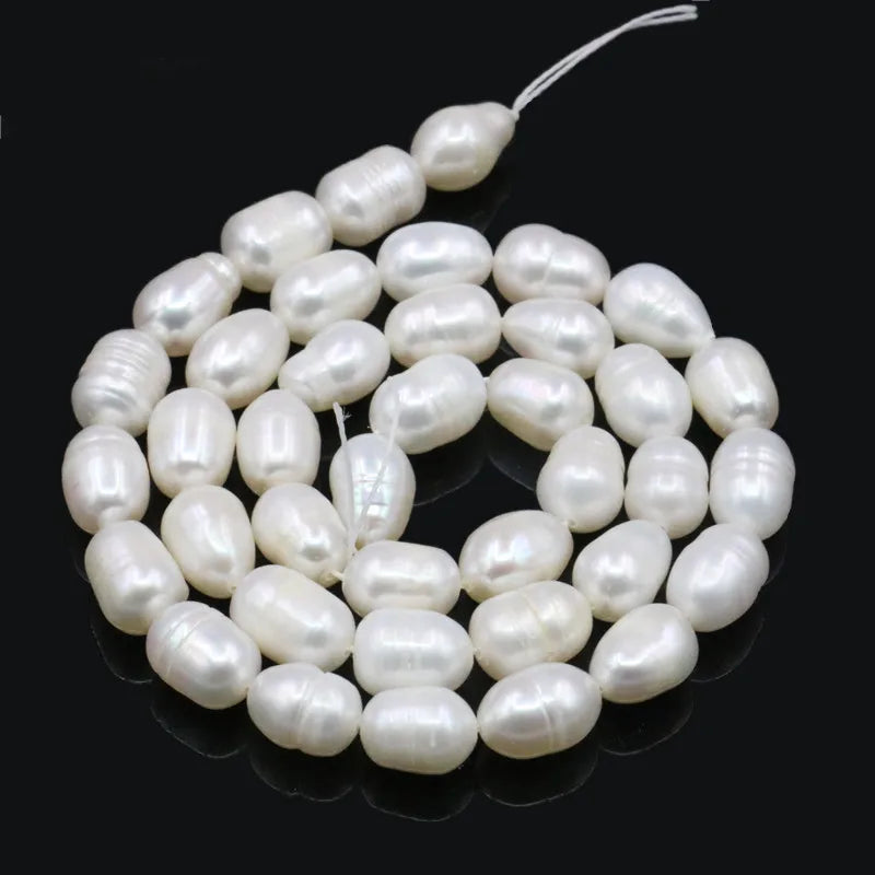 7-8mm Purple Yellow Rice Shape Natural Fresh Water Pearl Loose Beads