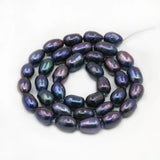 7-8mm Purple Yellow Rice Shape Natural Fresh Water Pearl Loose Beads
