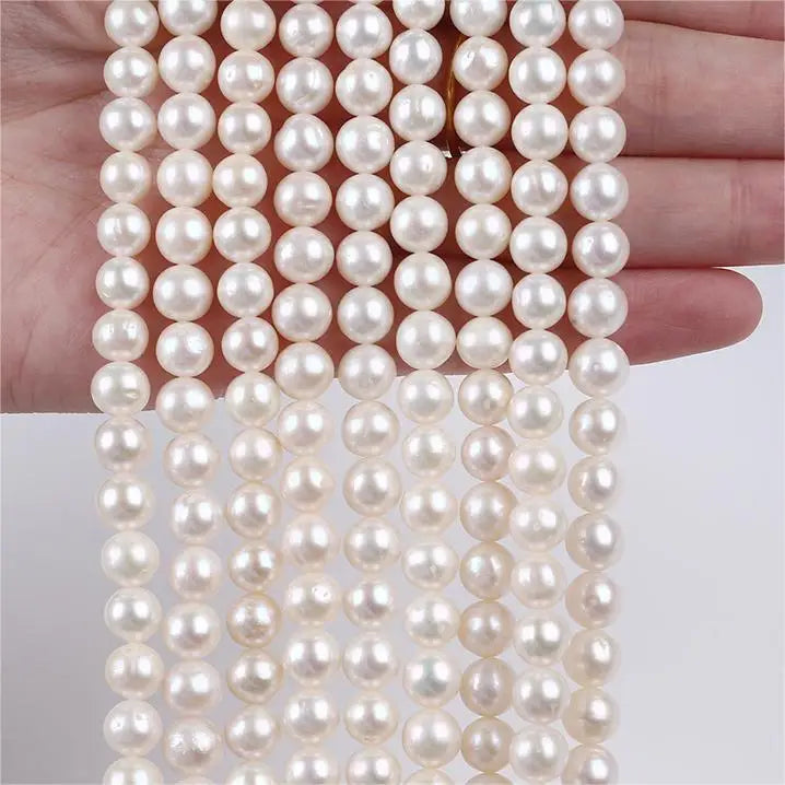 7-8mm Round Pearl Strand - DIY Jewelry Materials