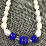 7-8mm Akoya Freshwater Rice Pearl & Dark Opal Necklace