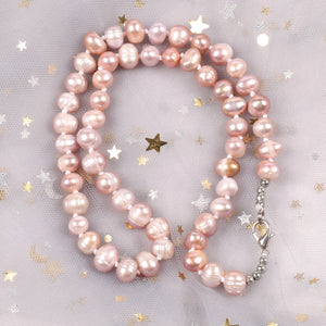 7-8mm Natural Freshwater Rice Pearl Chokers Necklace Gift
