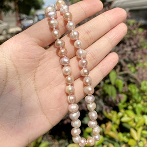 7-8mm Natural Freshwater Rice Pearl Chokers Necklace Gift