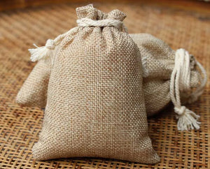5pcs Vintage Jute Sacks Drawstring Bags for Jewelry/Wedding/Christmas