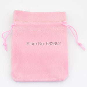 Pink Fabric Pouch with Floating Charms, 7x9 cm