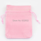 Pink Fabric Pouch with Floating Charms, 7x9 cm