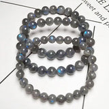 7-9MM Labradorite Bracelet Moonstone Strand Bracelet