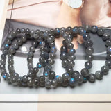 7-9MM Labradorite Bracelet Moonstone Strand Bracelet